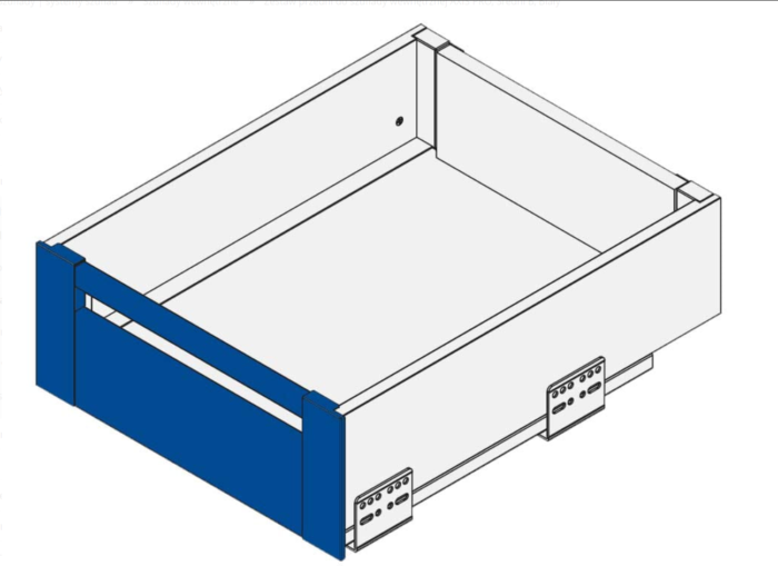 AXISPRO Zestaw do szuflady wewnętrznejśredniej (panel H=95 + reling + złączki), biały