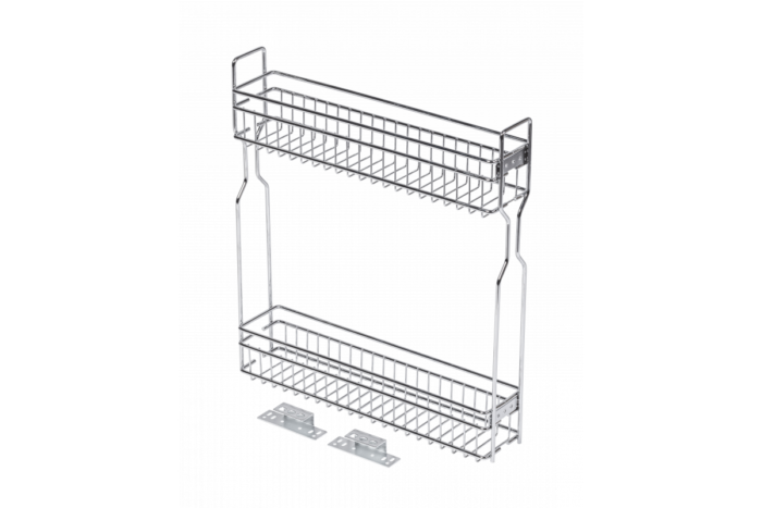 Kosz cargo boczny Movix, 2 półki, do szafki

150mm, bez prowadnic, chrom