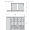Pojemniki do segregacji AxiSpace, do

szerokości szuflady 700 mm, 2X15L, 2X7L - obrazek 3
