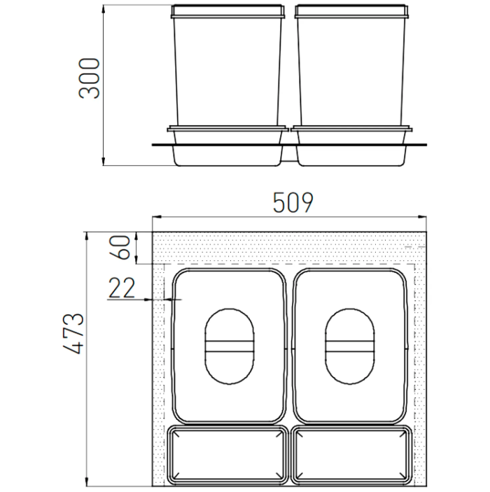 Kosz Segregator na śmieci 60 2x15L MULTINO GTV - obrazek 6