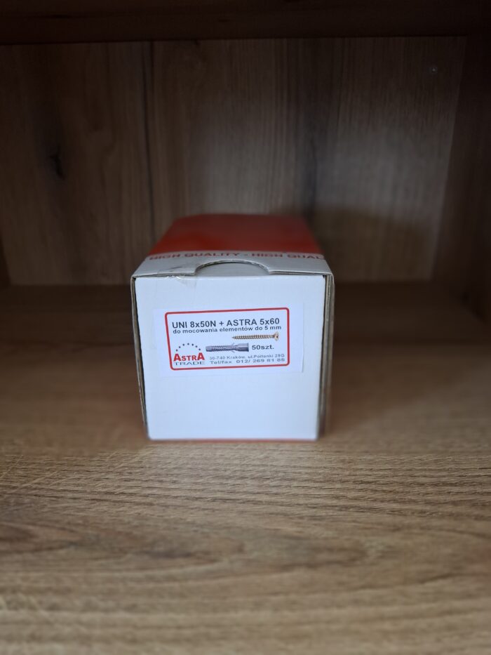 dybel uniwersalny 8x50 nylon (50) + ASTRA 5x60 Y