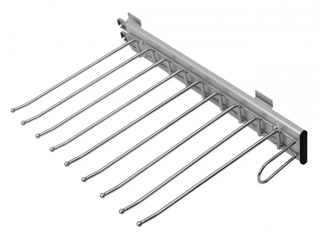 WYSUWNY WIESZAK NA SPODNIE 9 MIEJSC CHROM PRAWO-ST