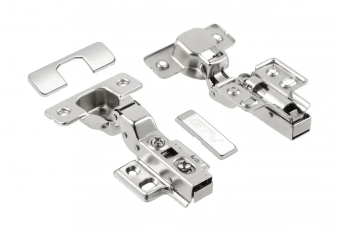 Zawias GTV INHC bliźniaczy, H=0, cichy domyk, 2 szt., prow+zaśl, 4 otwory, clip-on, bez euro
