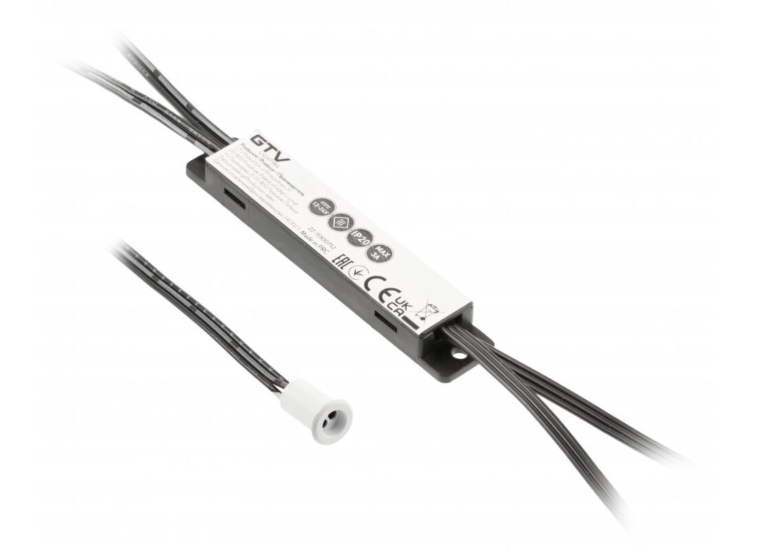 Włącznik bezdotykowy MIKRO IR 12V/36W, 1

sensor, przewody 2m i 1,2m, biały