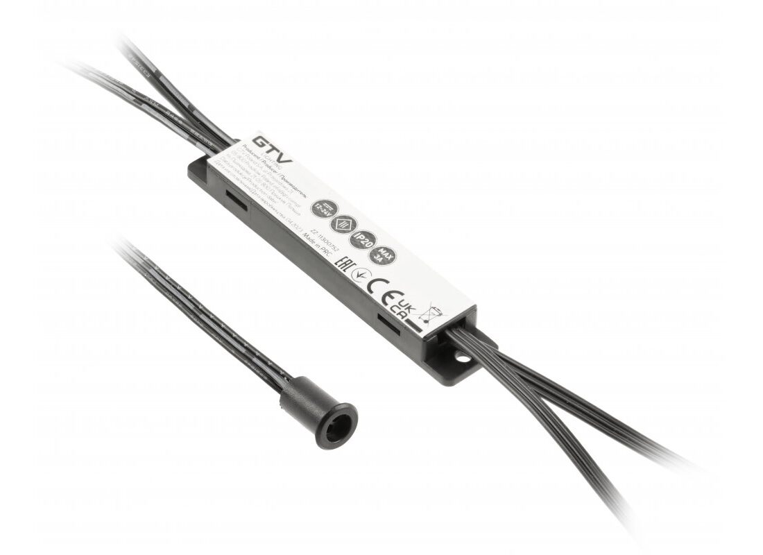 Włącznik bezdotykowy MIKRO IR 12V/36W, 1

sensor, przewody 2m i 1,2m, czarny