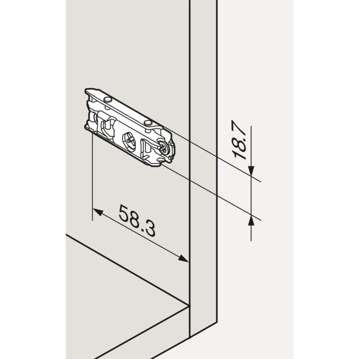 BLUM 175H3130 CLIP Prowadnik mimośrodowy, prosty, dystans 3 mm, na wkręty - obrazek 2