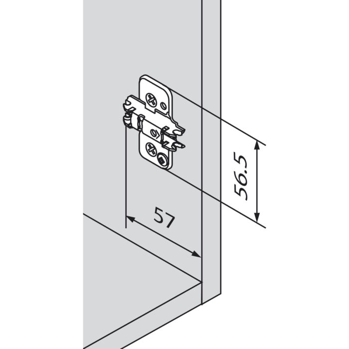 BLUM 173H7130 CLIP Prowadnik krzyżakowy, reg.wys.: mimośród, dystans 3mm, wkręty h-3 - obrazek 3