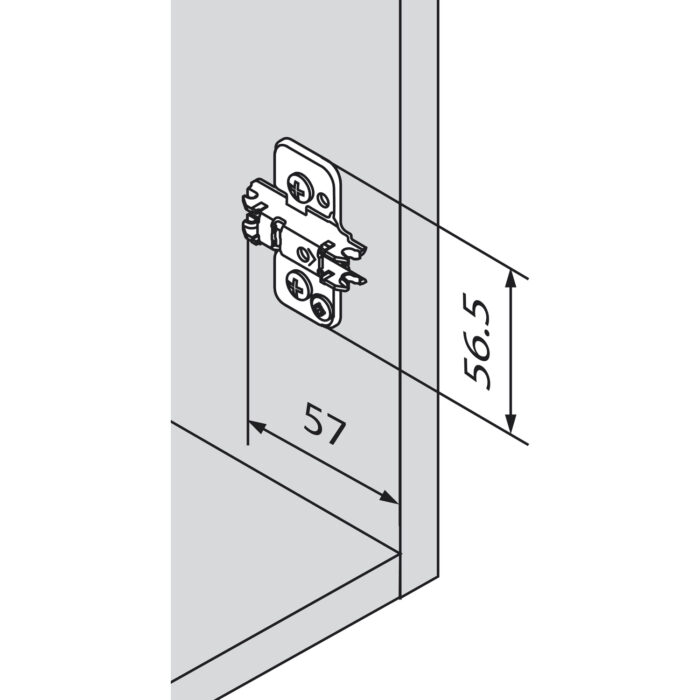 BLUM 174H7100E CLIP Prowadnik krzyżakowy, reg.wys.: mimośród,dystans 0mm,EXPANDO - obrazek 2