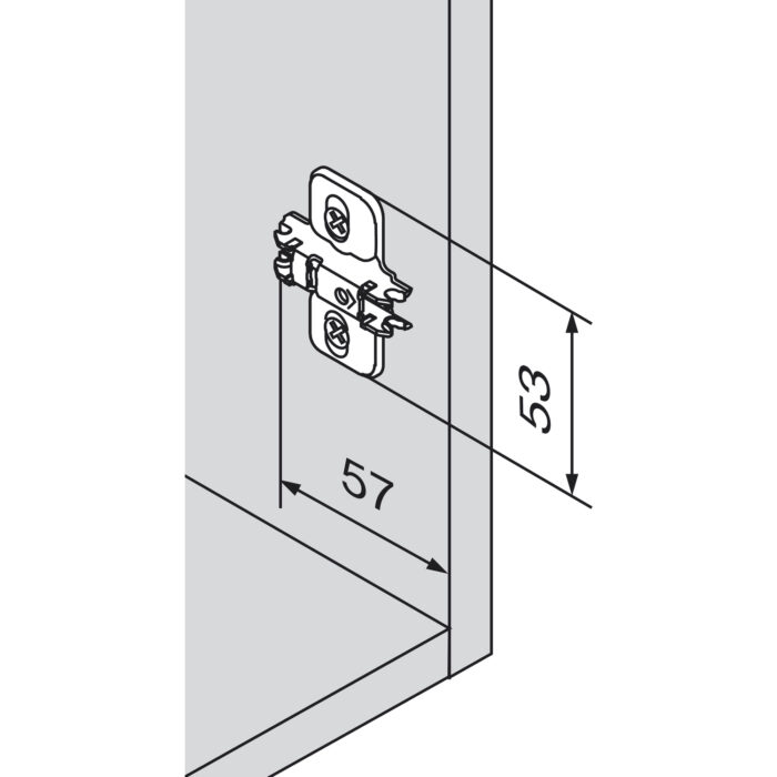 BLUM 173L6100 CLIP Prowadnik krzyżakowy, reg. wys.: otwór podłużny, dystans 0mm - obrazek 3