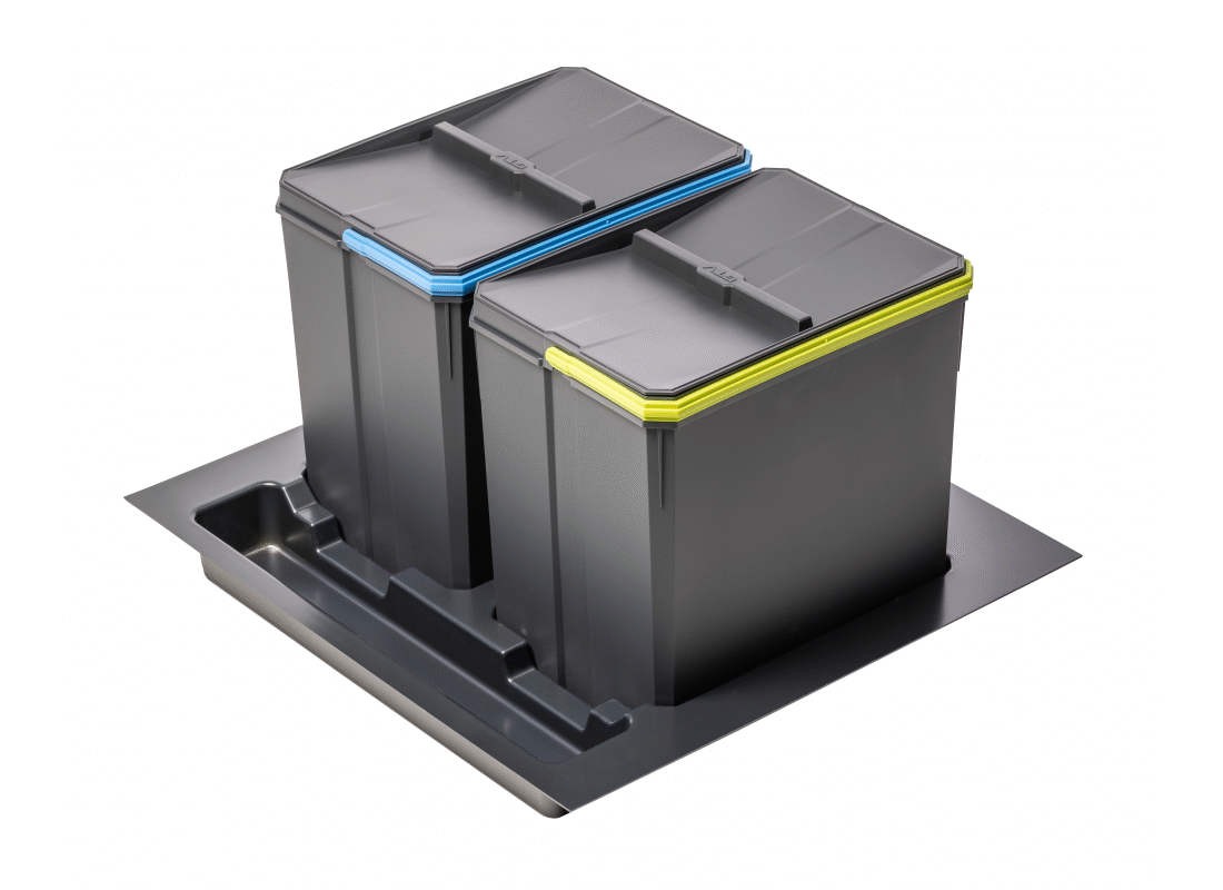 Pojemniki do segregacji AxiSpace, szerokośc

szuflady 600 mm, głębokość 450//500 mm,

1X15L, 2X7L