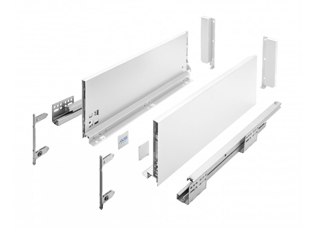 Szuflada GTV AXISPRO, H=167 mm, L=600 mm, cichy domyk, pełny wysuw, biały