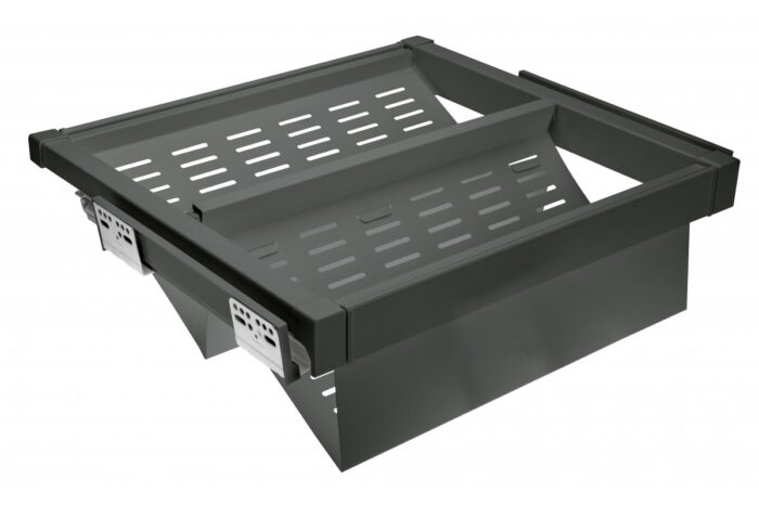 Szuflada GTV ELITE, kosz na obuwie, metalowy, 860-918, cichy domyk, antracyt