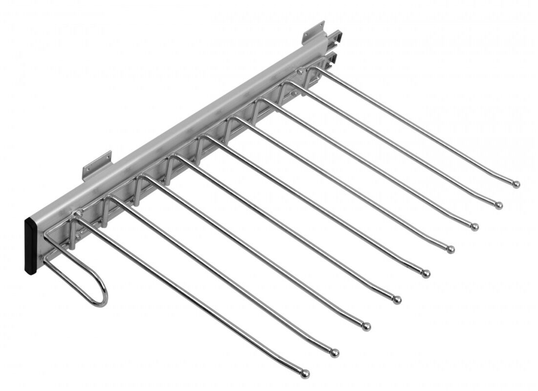 Wysuwny wieszak na spodnie 9 miejsc

chromowany lewo stronny