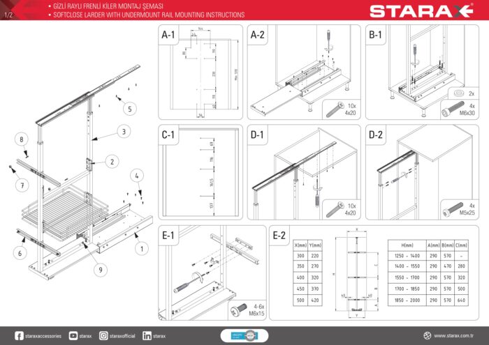CARGO ANTRACYT 40 155-170 5P BIAŁE DNO Z DOMYKIEM - obrazek 3