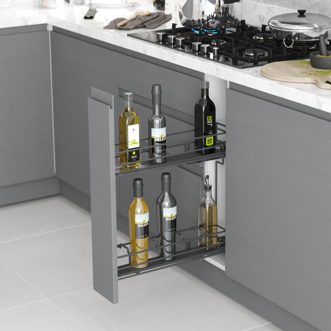 CARGO BOCZNE 15 II ANTRACYT PEŁNE DNO BL PEŁNY WYSUW LEWE