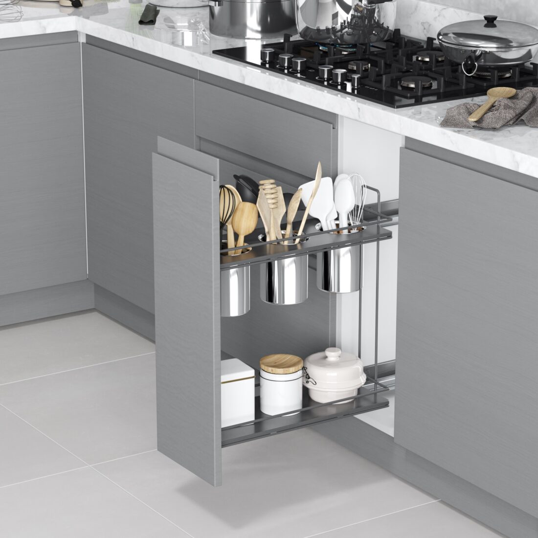 WKŁAD Z KOSZAMI 16L + STOJAK NA DETERGENTY + 2*1LT 600MM AUTOMATIC