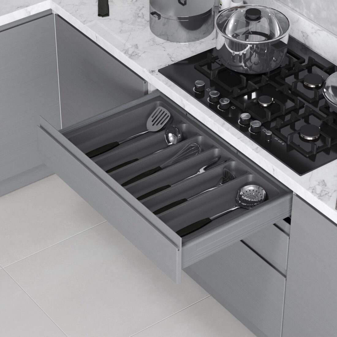 WKŁAD DO SZUFLADY NA CHOCHLE SZARY 700(640-590)