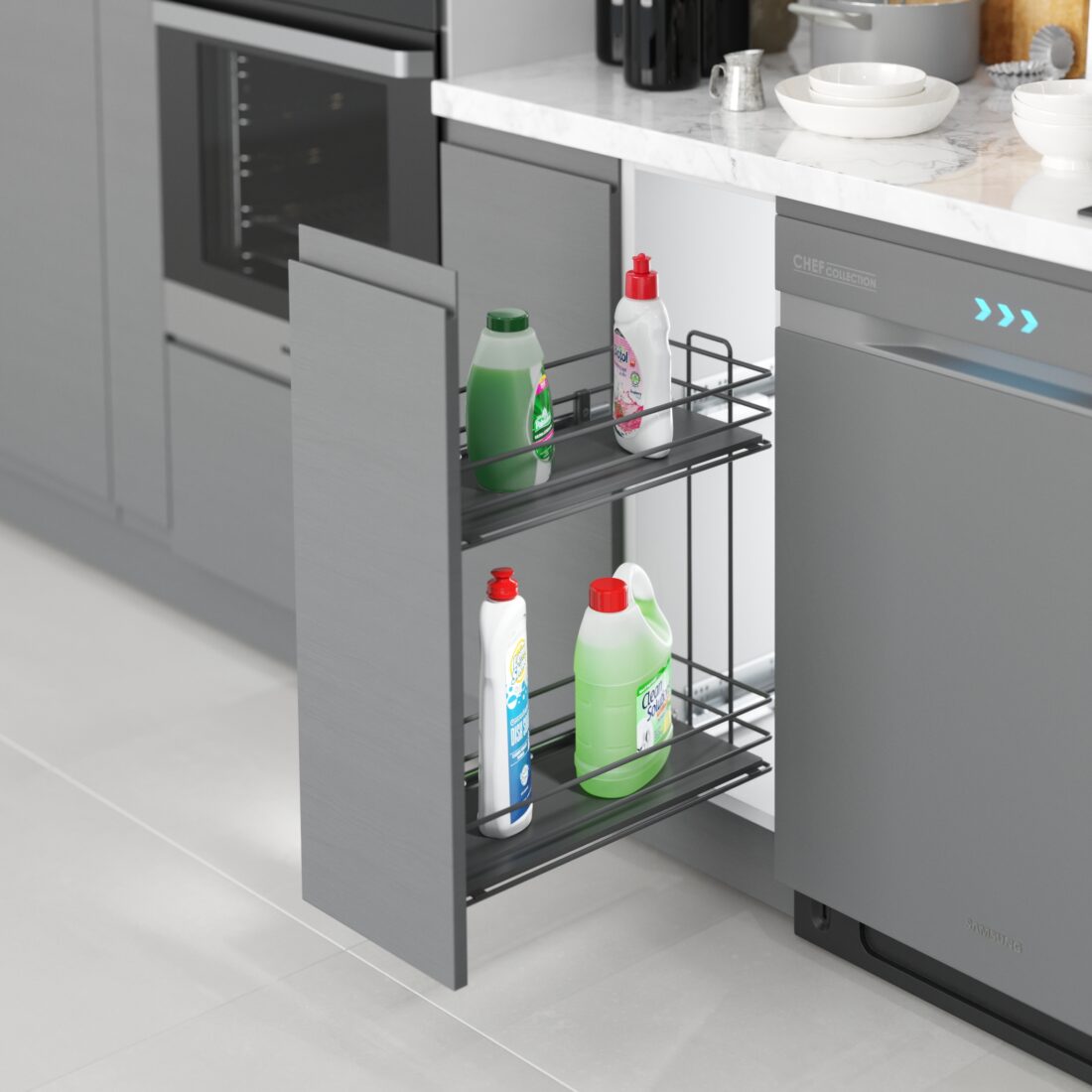 CARGO BOCZNE 25 II ANTRACYT PEŁNE DNO BL PEŁNY WYSUW PRAWE