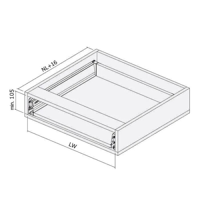 Szuflada HAFELE MATRIX S35 450 mm niska H84 biała 35kg - obrazek 4